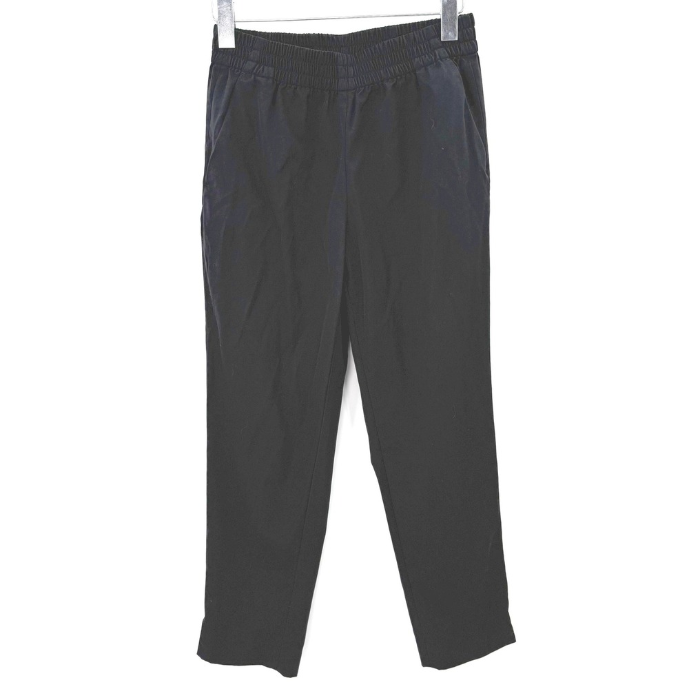 Everlane Pull On Trousers Women 2 Black Minimalist Quiet Luxury Office 100% Wool